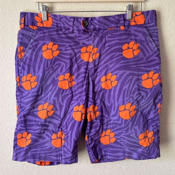 Loudmouth | Men's Clemson Tigers Novelty Print Shorts Size 36 Football Golf - Picture 1 of 7
